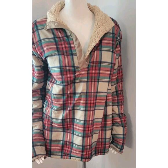 Marley Lilly Pullover Jacket Reversible Plaid/Sherpa Women's Sz. L-XL - Picture 1 of 13
